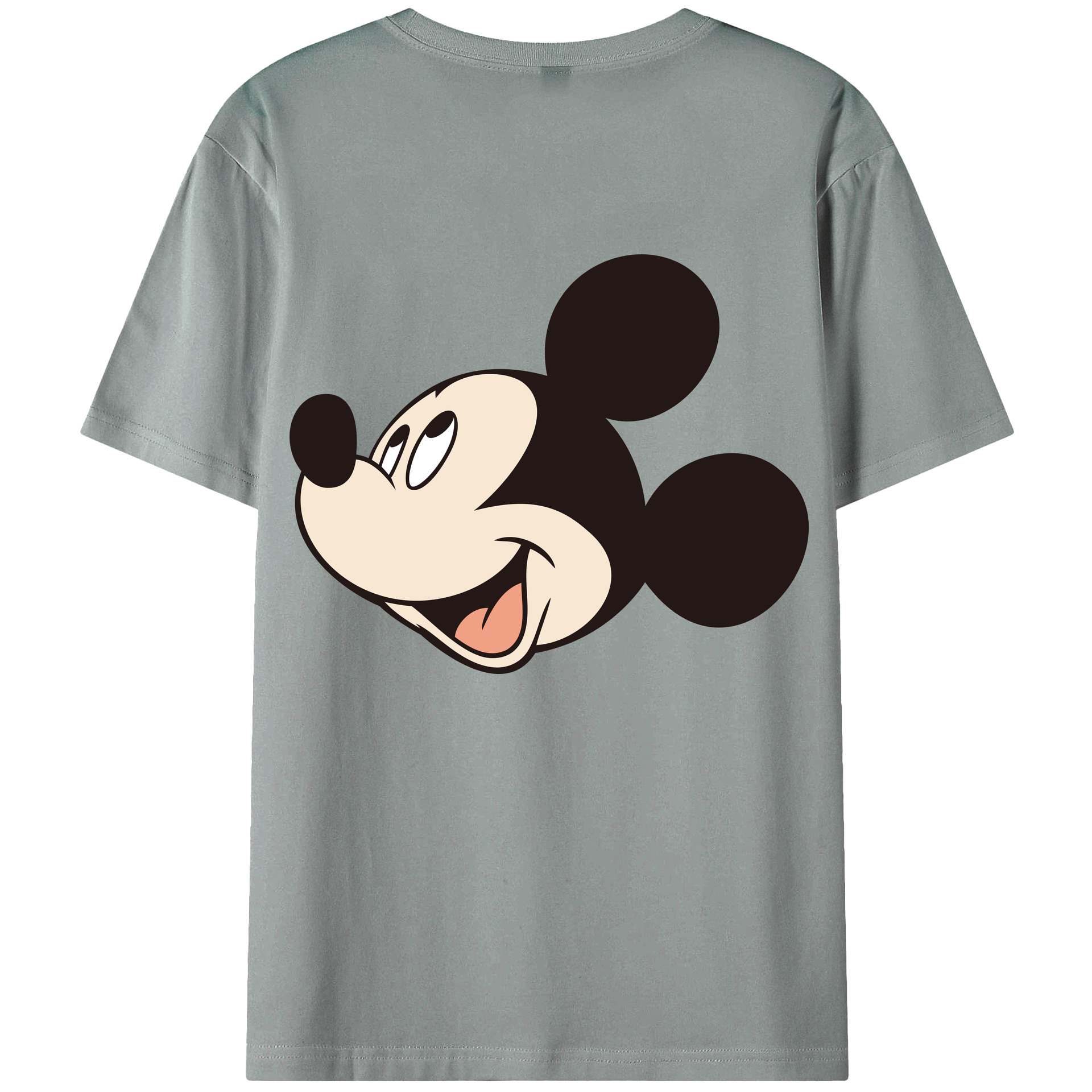 ミッキーマウス Mickey Mouse 綿100％ メンズ半袖Tシャツ（バックプリント） 通気性